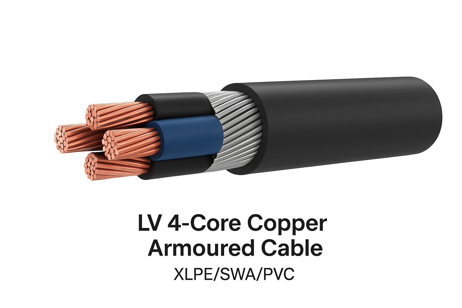 LV 4-Core Copper Armoured Cable (XLPE/SWA/PVC)